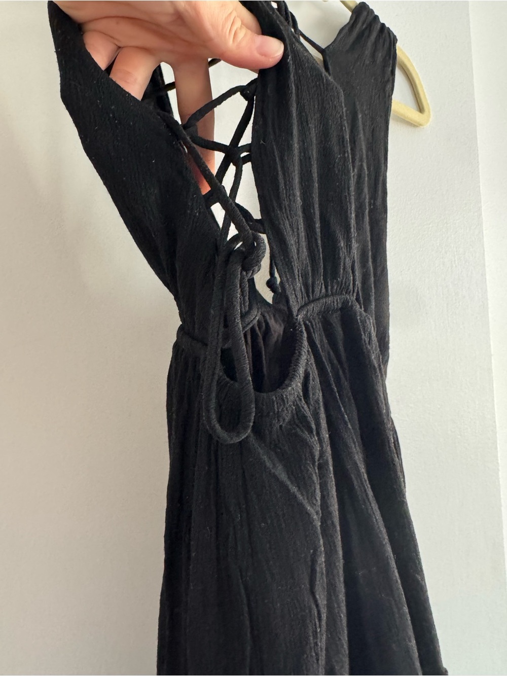 Black V-Neck Tiered Summer Dress - Picture 3 of 3